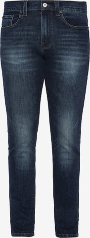 Coupe slim Jean Schott NYC en bleu : devant