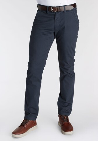 DELMAO Regular Chino Pants in Blue: front