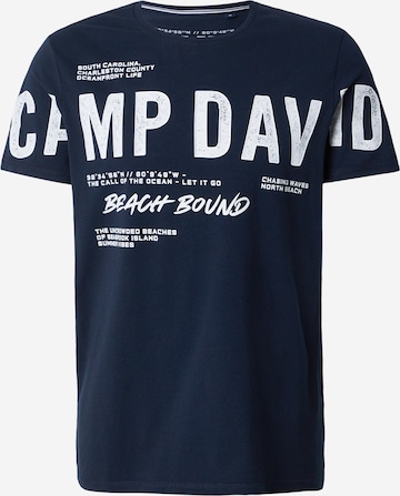 T-Shirt CAMP DAVID en bleu : devant