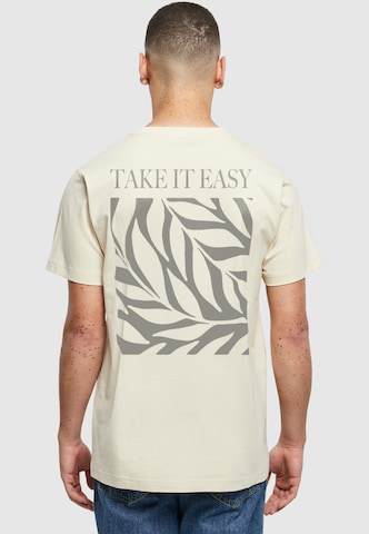 Mister Tee T-Shirt 'Take It Easy Plants' in Beige: Vorderseite