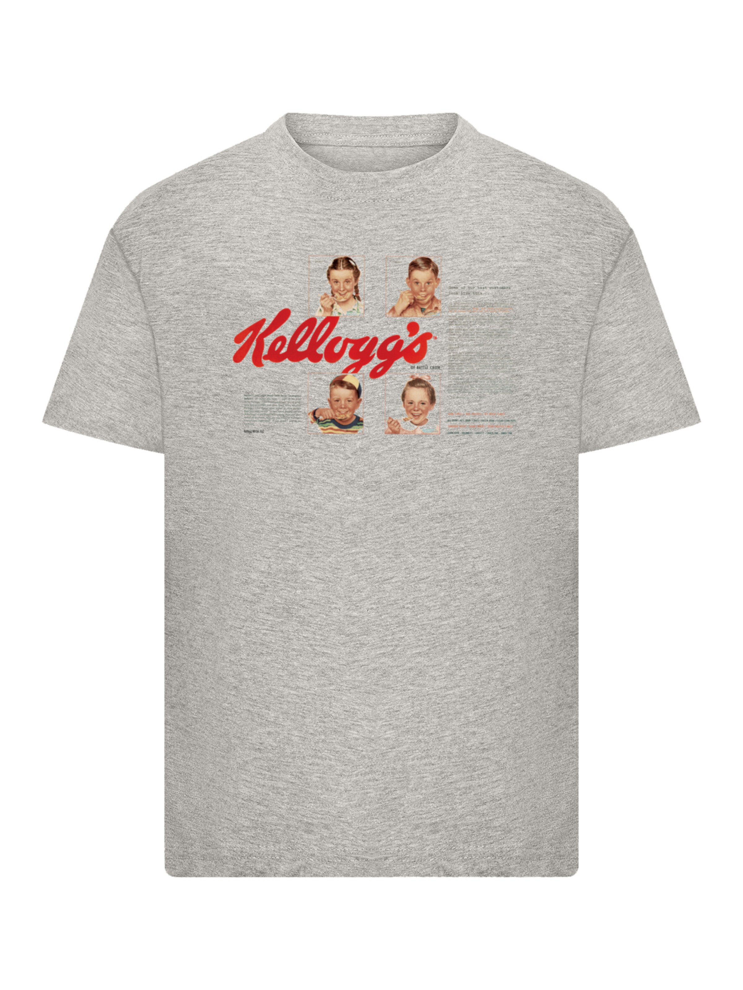 T-Shirt 'Kellogg's Corn Flakes Cereal Box Children Retro' F4NT4STIC en gris : devant