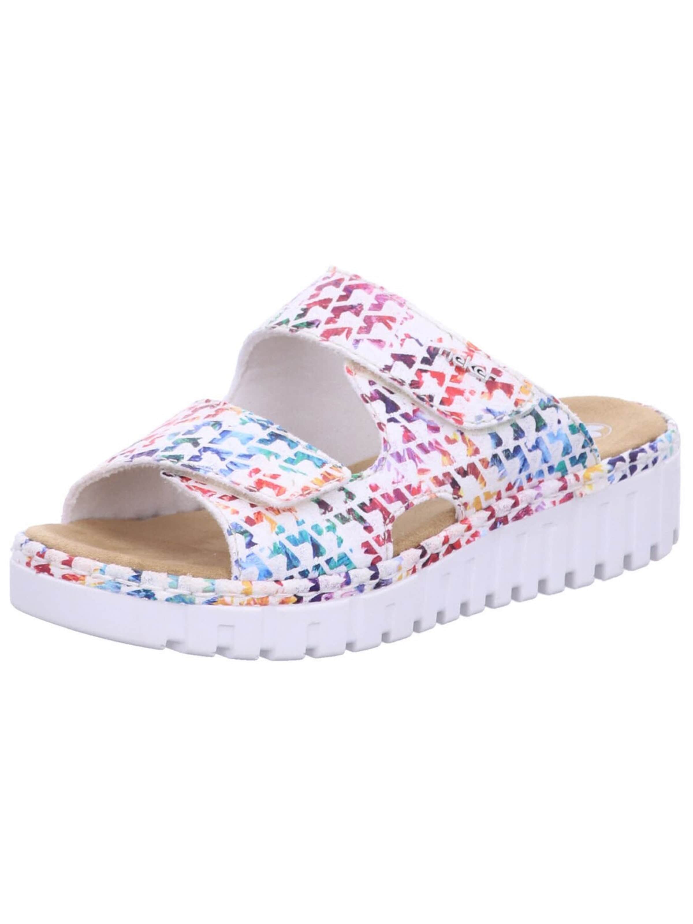 Rieker - Zapatos abiertos 'Pantolette Damen V1392 90 Kunststoff (Synthetik) in bunt' en Mezcla de colores: frente