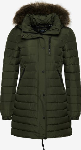 Superdry Winter Coat in Green: front