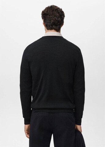 MANGO MAN Knit Cardigan 'Willyc' in Black