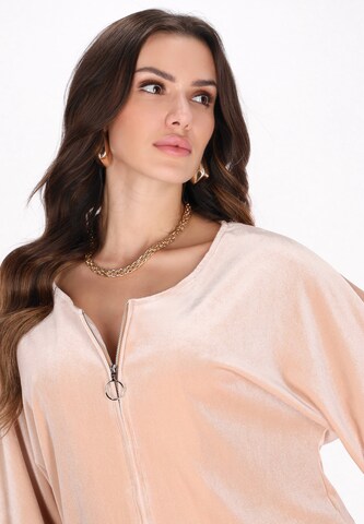 faina - Sudadera con cremallera en beige