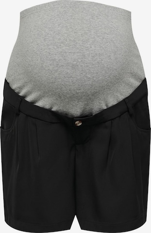 Only Maternity Regular Pleat-Front Pants in Black: front