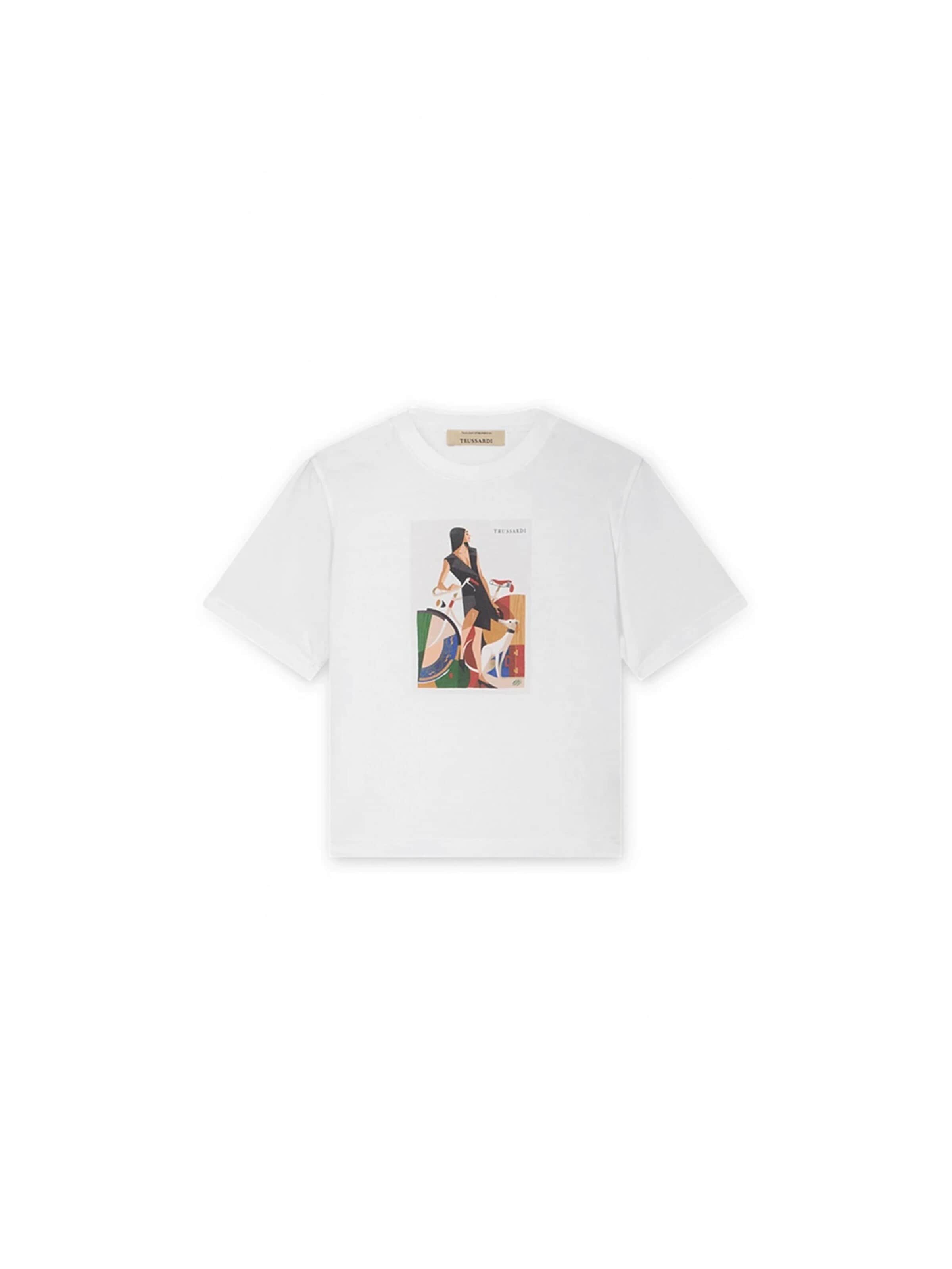 T-shirt Trussardi en blanc : devant