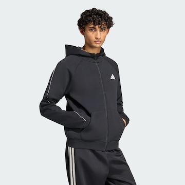 ADIDAS SPORTSWEAR Αθλητική ζακέτα φούτερ 'Stadium' σε μαύρο: μπροστά