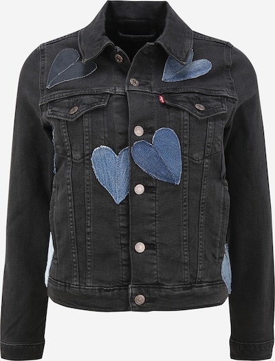 LEVI'S UPCYCLING Jeansjacke 'Trucker Jacket Kelvyn Colt Design' in blau / black denim / weiß, Produktansicht