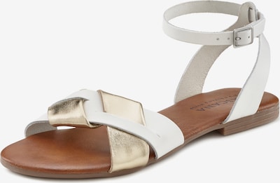 Sandale cu baretă LASCANA pe auriu / alb, Vizualizare produs