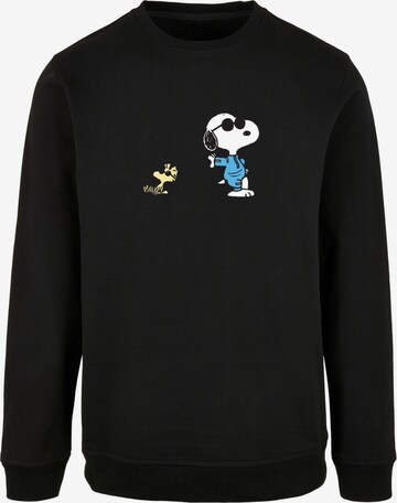 Merchcode Sweatshirt 'Peanuts Sunglasses V2' in Black: front