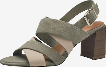 Sandales Tamaris en vert : devant