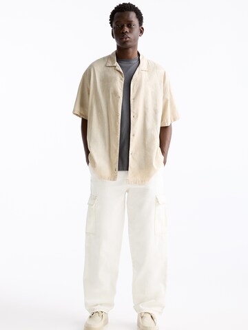 Pull&Bear Comfort Fit Skjorte i beige