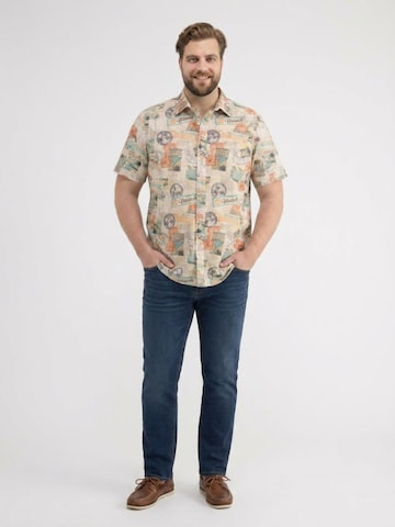 LERROS Comfort Fit Bequemes Kurzarmhemd mit All-over-Print, große Größen in Beige