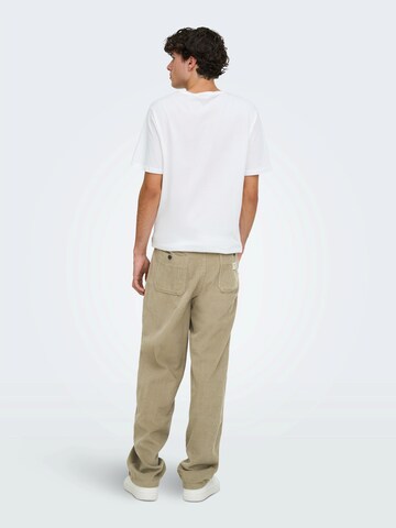 Only & Sons Loose fit Pleat-front trousers 'ONSTOBY' in Brown