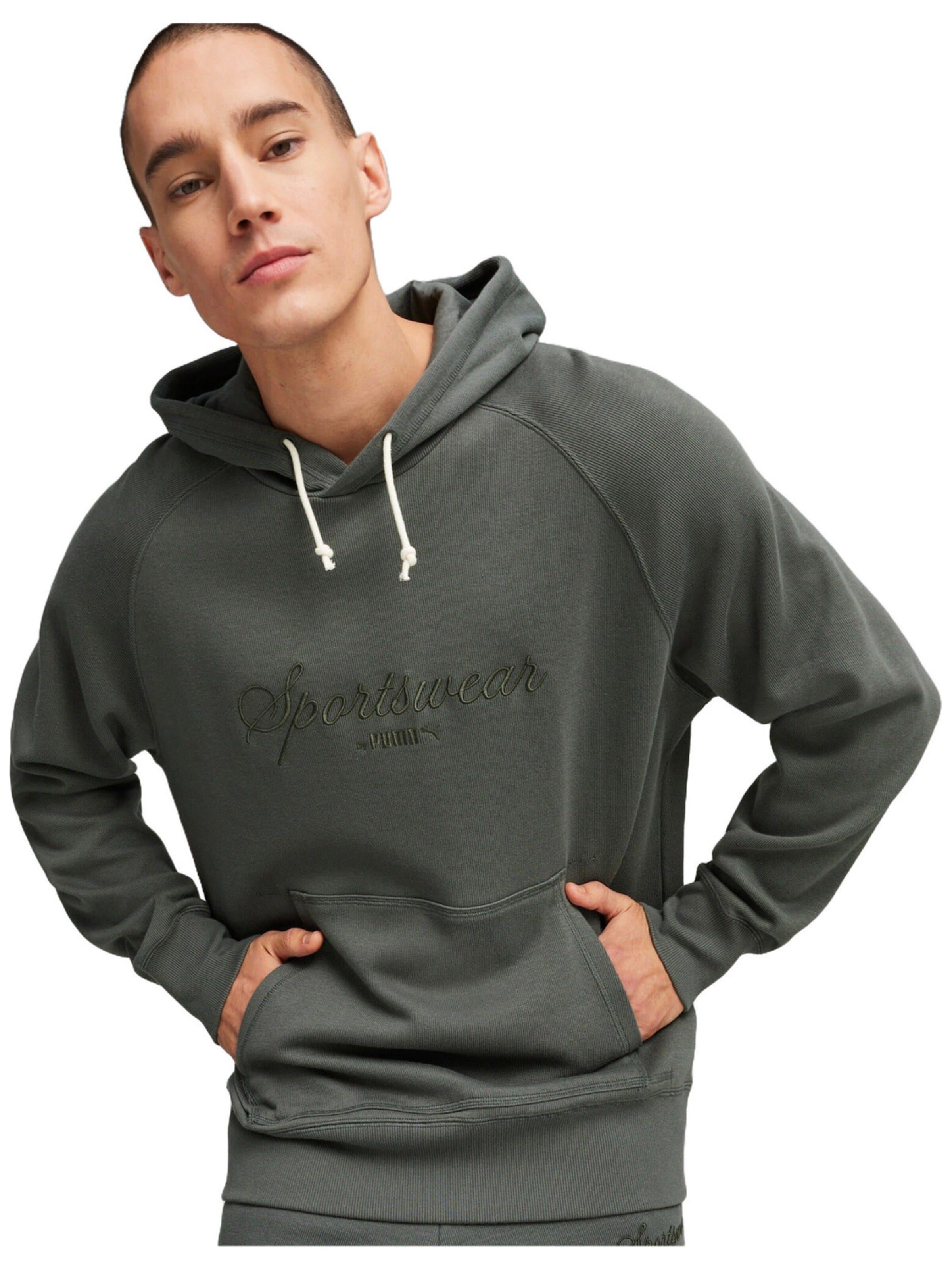 Giacca di felpa 'Puma Classics Hoodie' di PUMA in grigio: frontale