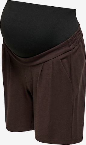 Only Maternity - regular Pantalón plisado 'OLMPoptrash' en marrón: frente