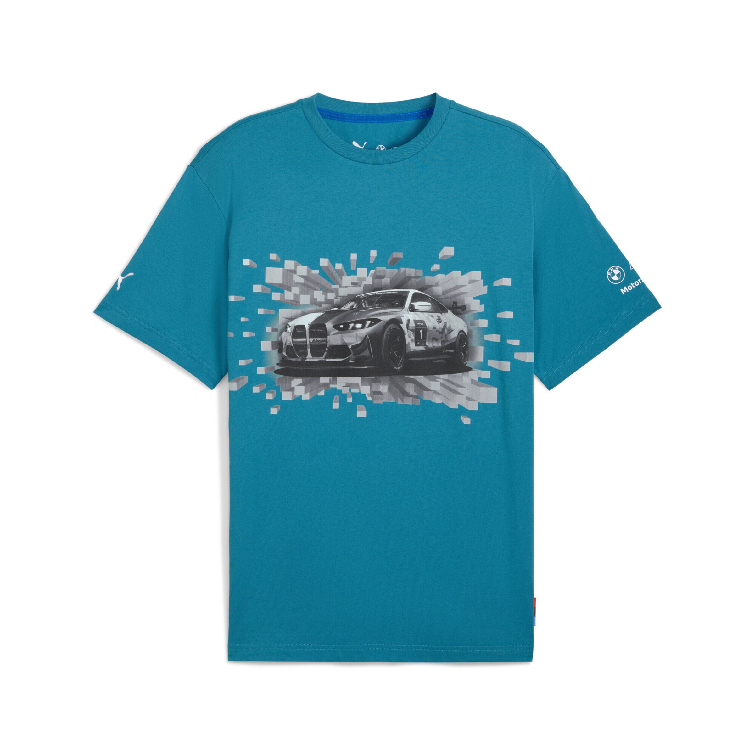 PUMA T-Shirt 'Puma x BMW Motorsport' in blau / grau / schwarz, Produktansicht