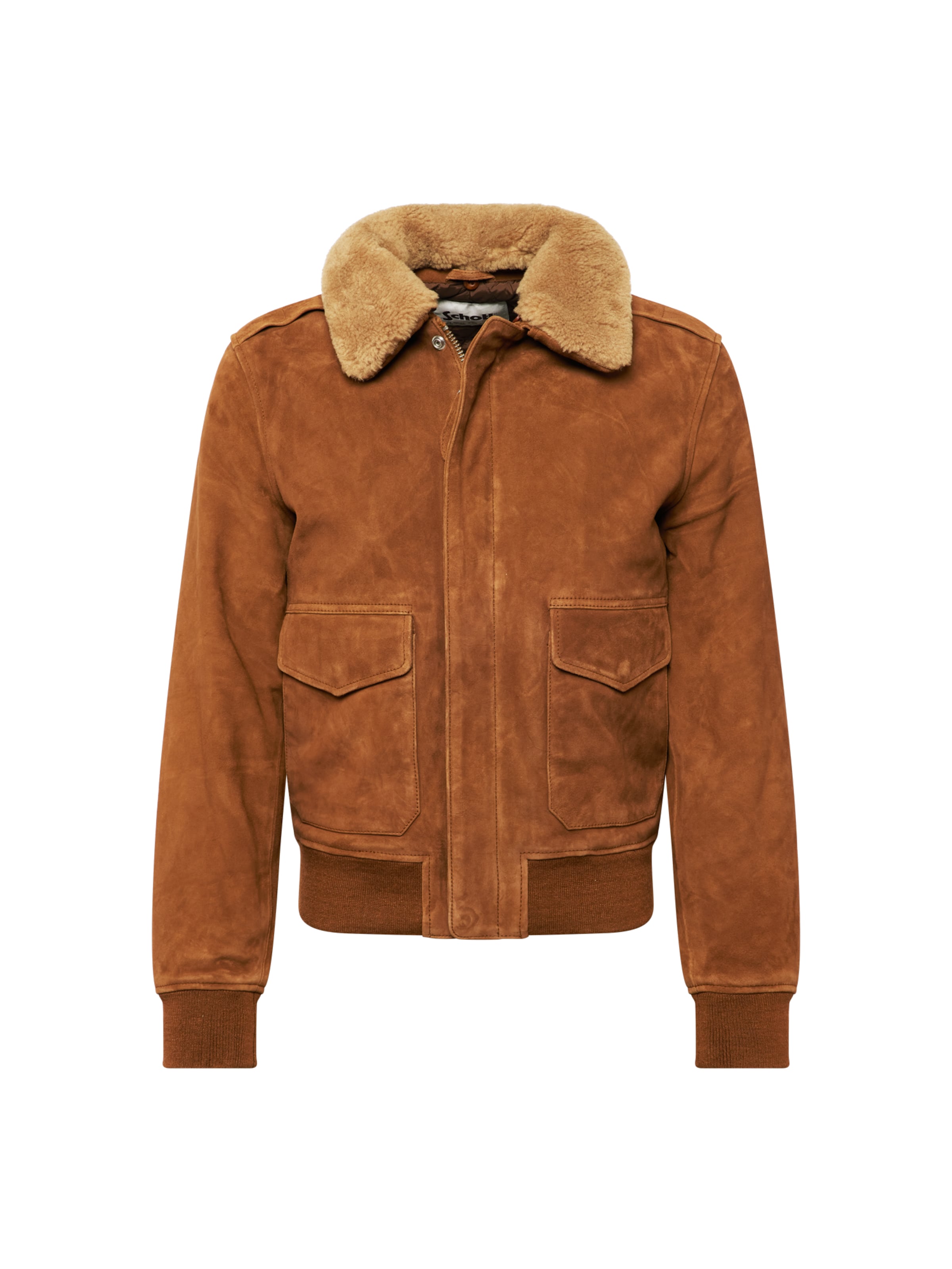 Schott NYC Φθινοπωρινό και ανοιξιάτικο μπουφάν σε καφέ: μπροστά