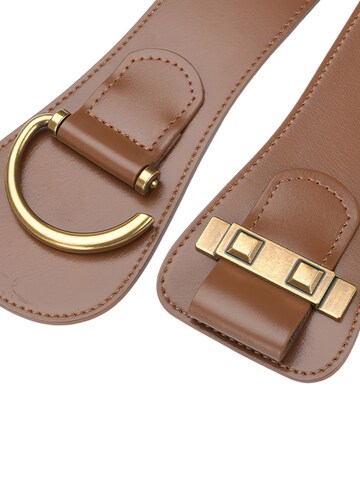 Magicshe Belt 'Breiter Taillengürtel Leder Elastisch' in Brown