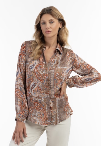 Usha Blouse in Bruin: voorkant