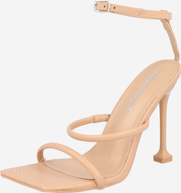 Public Desire Strap Sandals in Beige: front