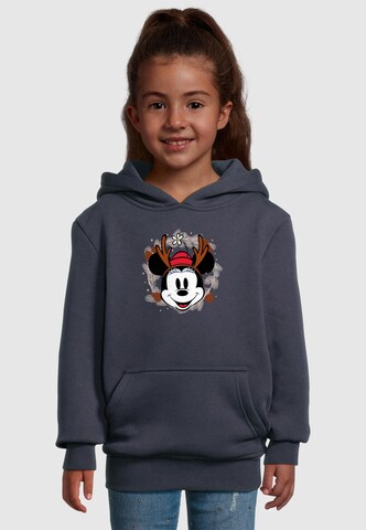 ABSOLUTE CULT Sweatshirt 'Minnie Mouse - Reindeer Wreath' in Blue: front