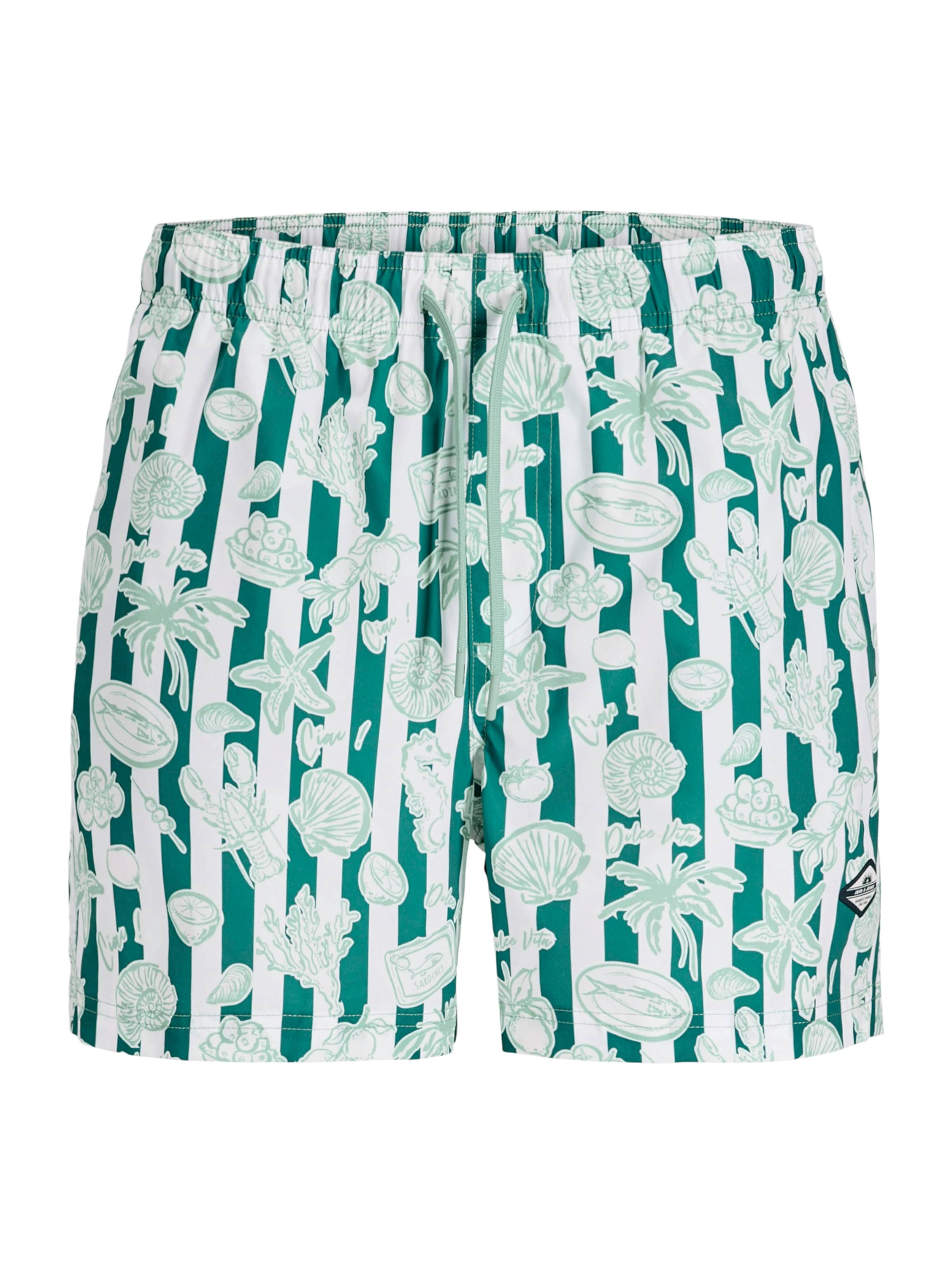 JACK & JONES Board Shorts 'JPSTMAUI' in Mint / Pastel green / White, Item view