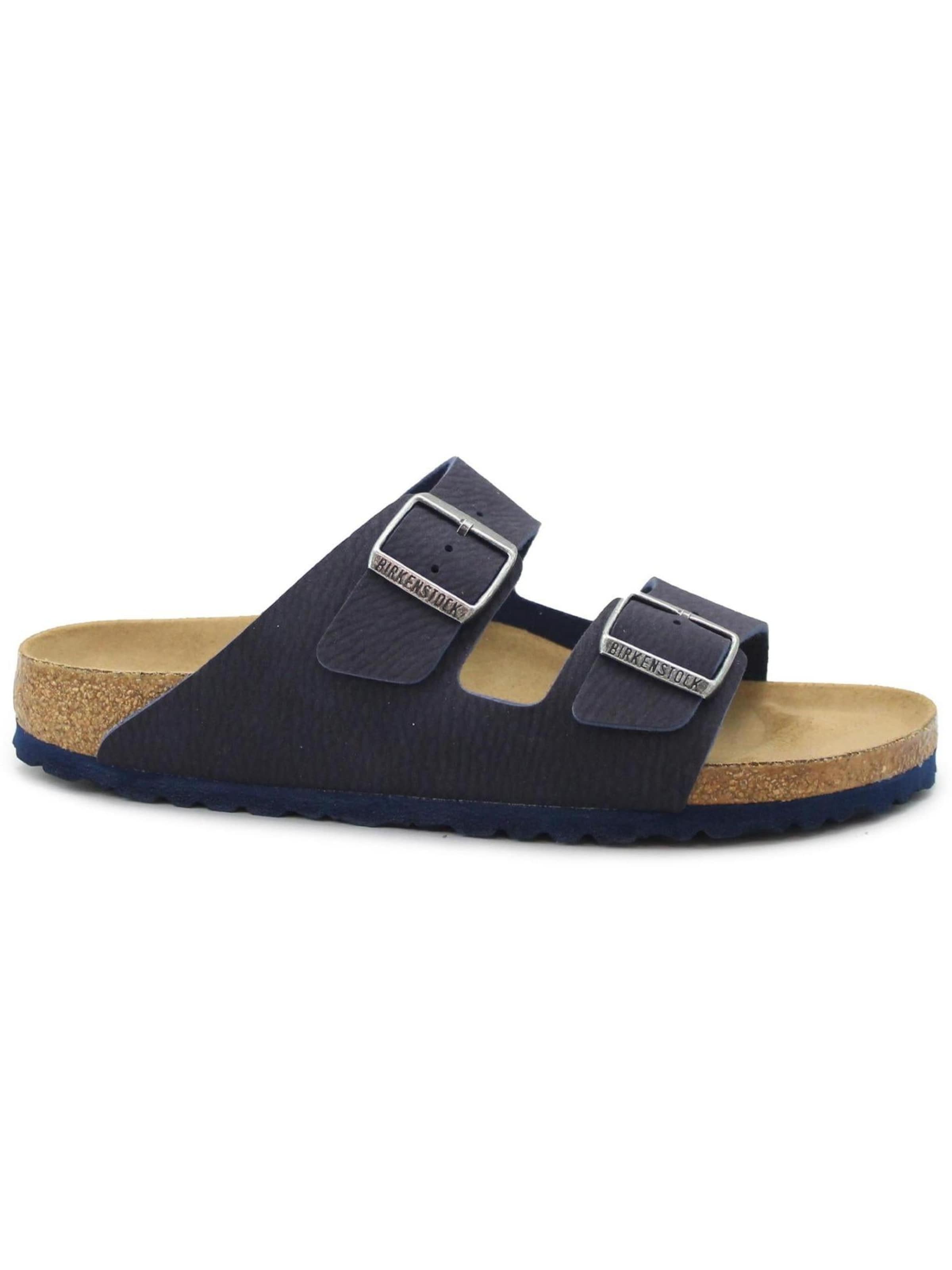 Ciabatta 'BIRKENSTOCK ARIZONA 1023150 desert dust indigo blu ciabatte uomo fibbie fasce vegan' di BIRKENSTOCK in blu: frontale