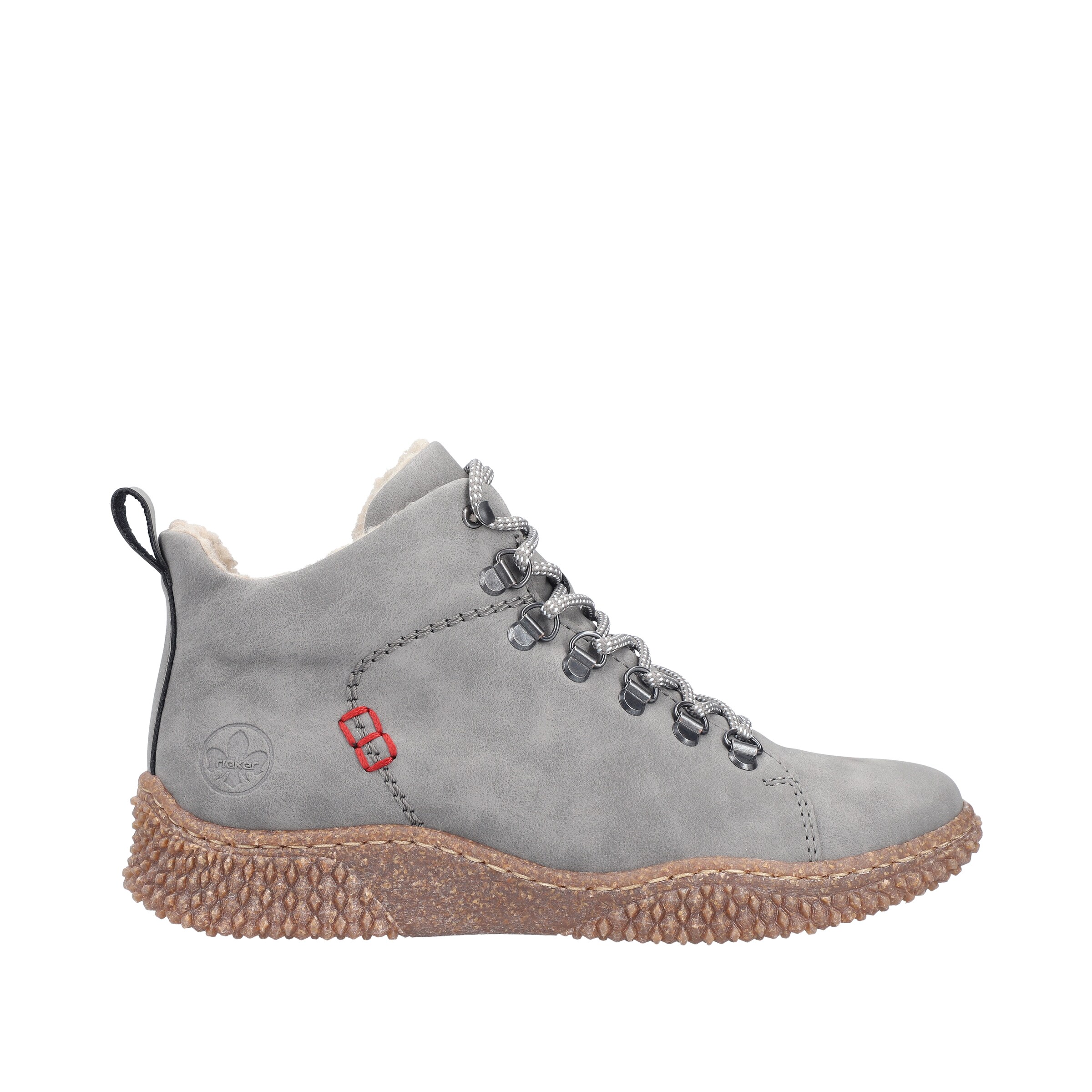 Rieker Lace-Up Ankle Boots in Grey