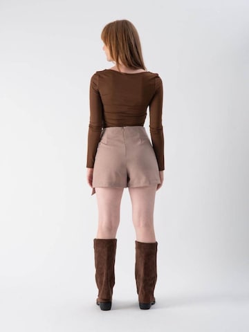 MND Skirt 'Viscose miniskirt shorts' in Beige
