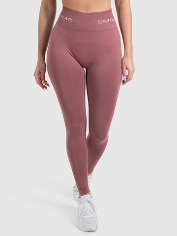 Skinny Pantalon de sport 'Azura' Smilodox en rose : devant