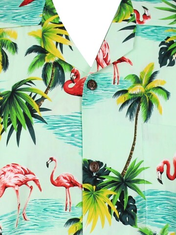 Pacific Legend Regular fit Button Up Shirt 'Flamingo' in Green