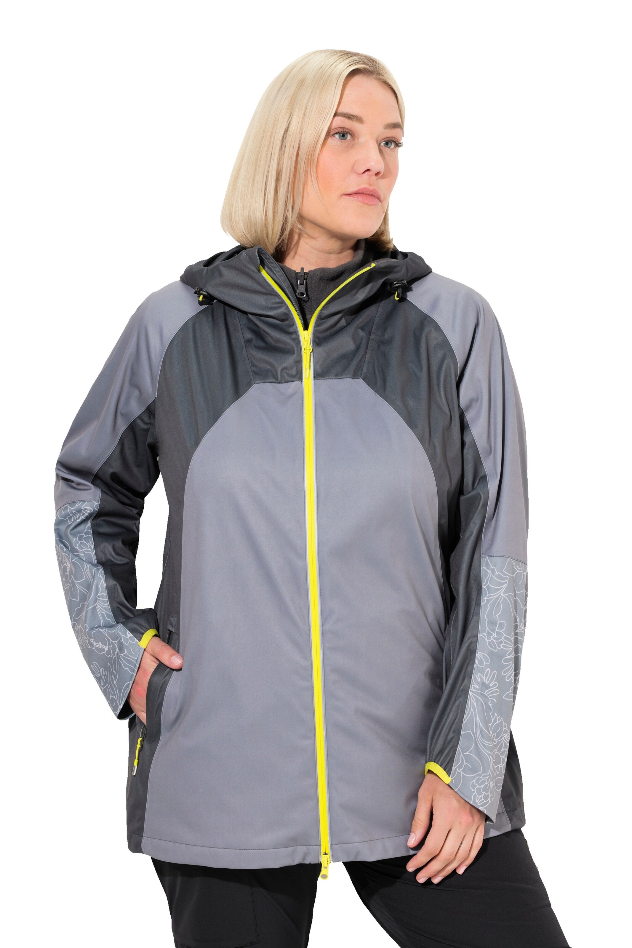 Ulla Popken Funktionsjacke in Grau: Vorderseite