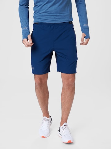 UNDER ARMOUR Workout Pants 'Vanish' in Blue: front