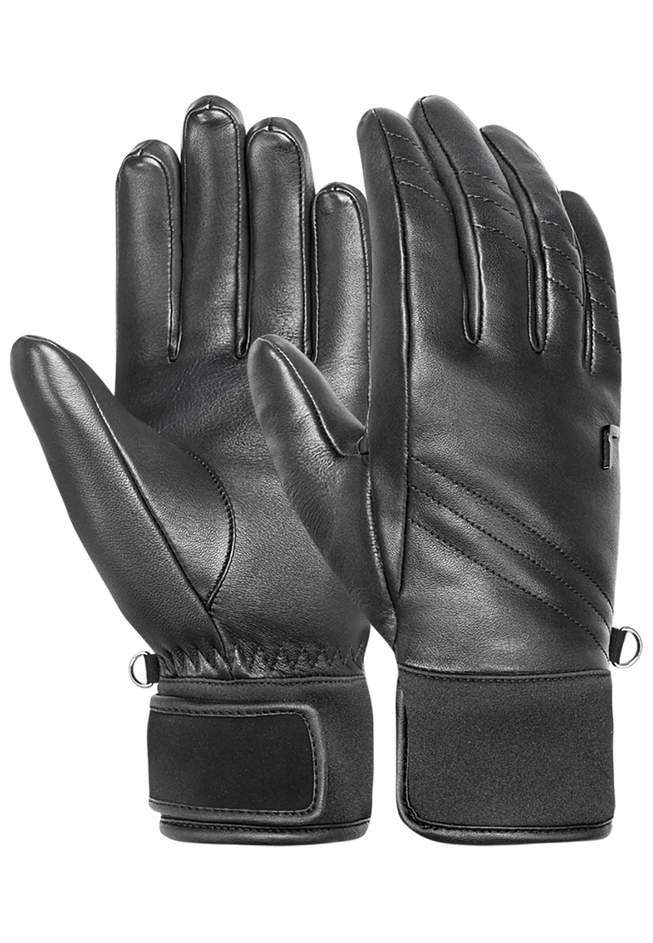 REUSCH Full finger gloves in Black: front