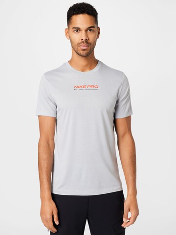 NIKE Performance Shirt 'Nike Pro' in Grey: front