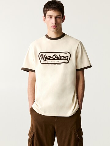 Maglietta 'NEW ORLEANS' di Pull&Bear in beige: frontale