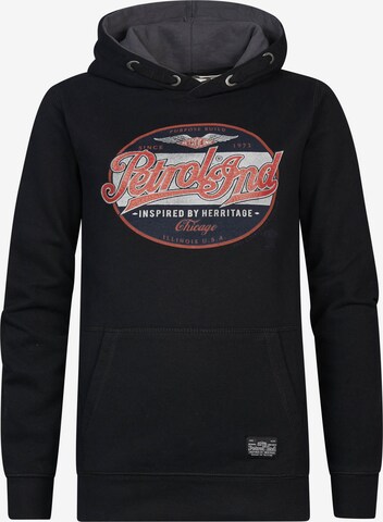 Petrol Industries Sweatshirt 'Evanston' in Zwart: voorkant