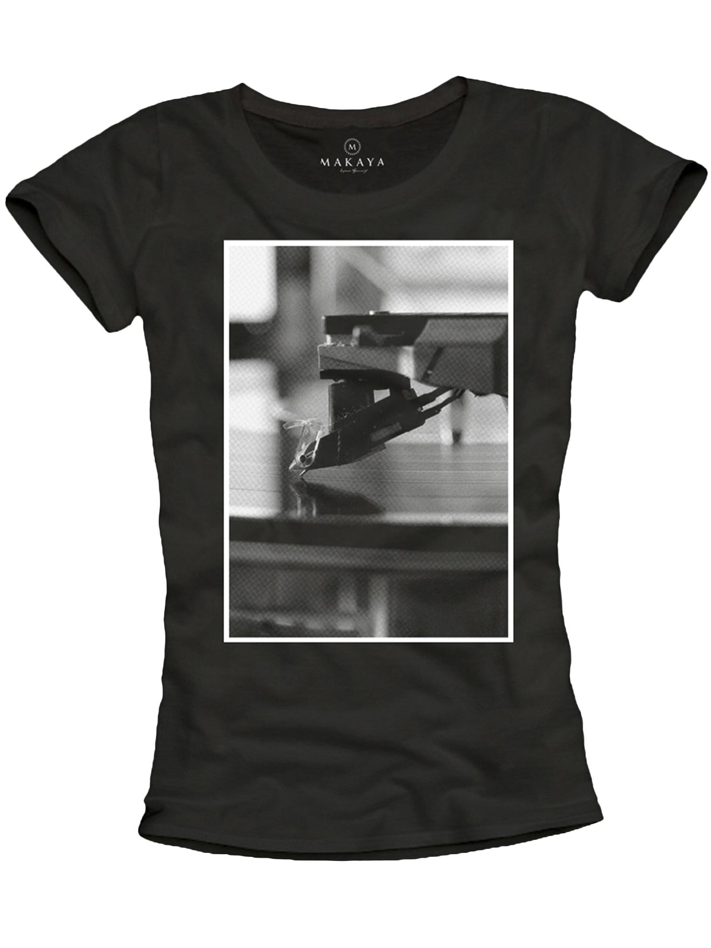 MAKAYA Shirt 'Plattennadel' in Black: front