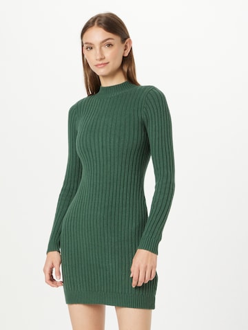 HOLLISTER Úpletové šaty – zelená: přední strana