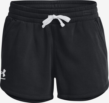 UNDER ARMOUR Regular Workout Pants 'Rival' in Black: front