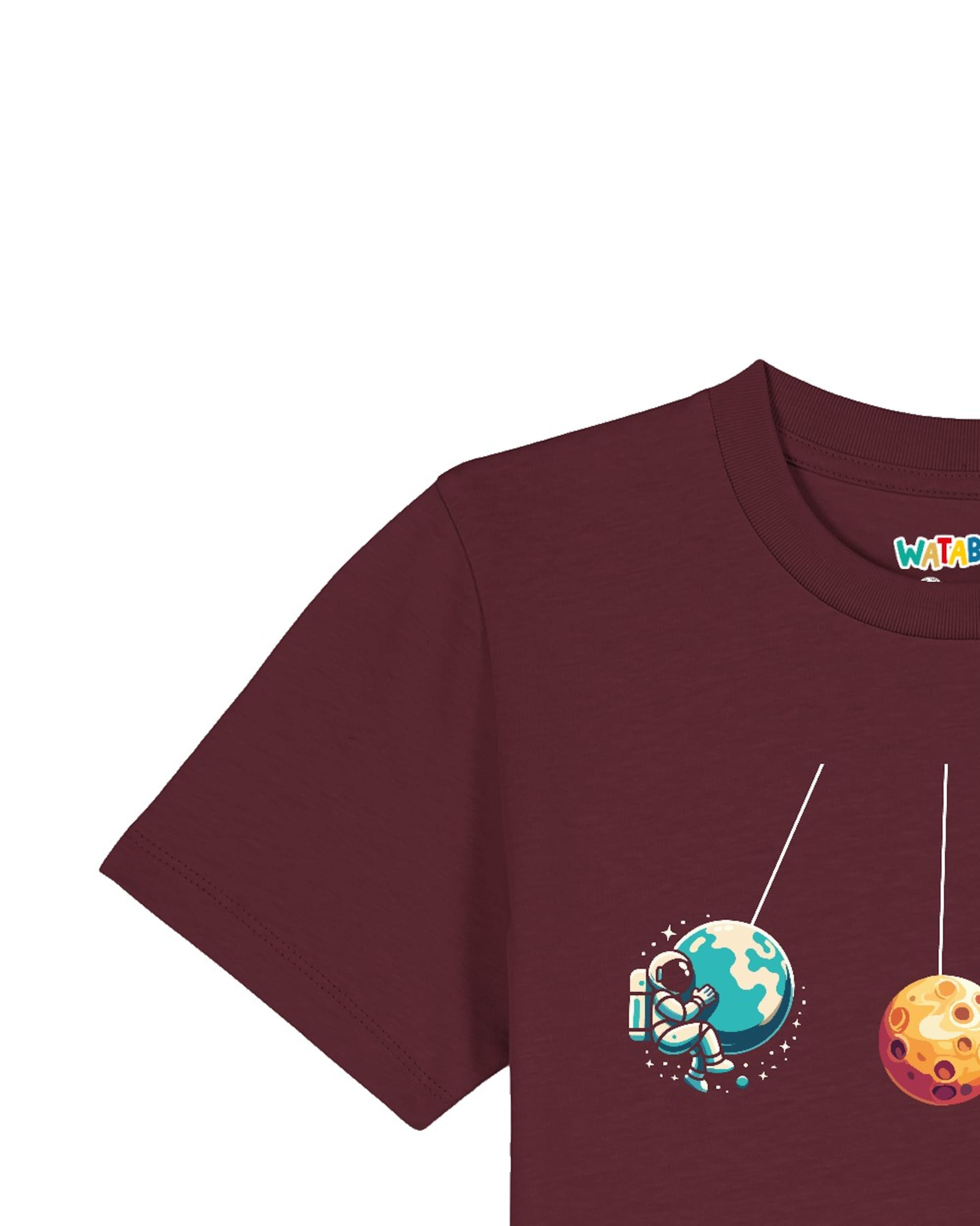 T-Shirt ' Weltraumforscher ' watabout.kids en rouge