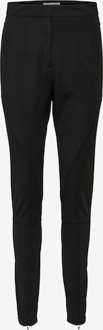 Coupe slim Pantalon 'Paddy' SELECTED FEMME en noir : devant