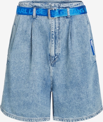 KARL LAGERFELD JEANS Loose fit Pleat-front jeans in Blue: front
