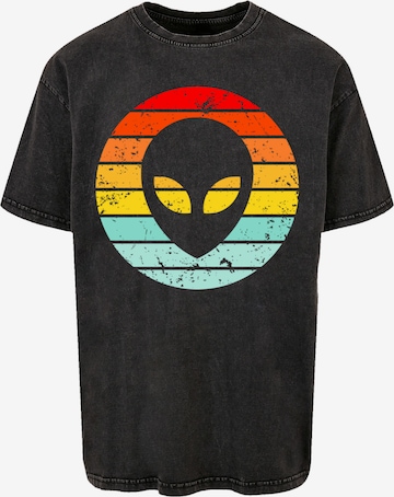 T-Shirt 'Alien Retro Sonnenuntergang' F4NT4STIC en noir : devant
