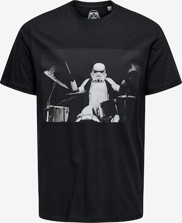 Only & Sons Shirt 'ONSSTORMTROOPER' in Zwart: voorkant