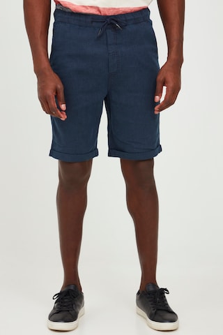 !Solid Regular Leinenshorts in Blau: predná strana