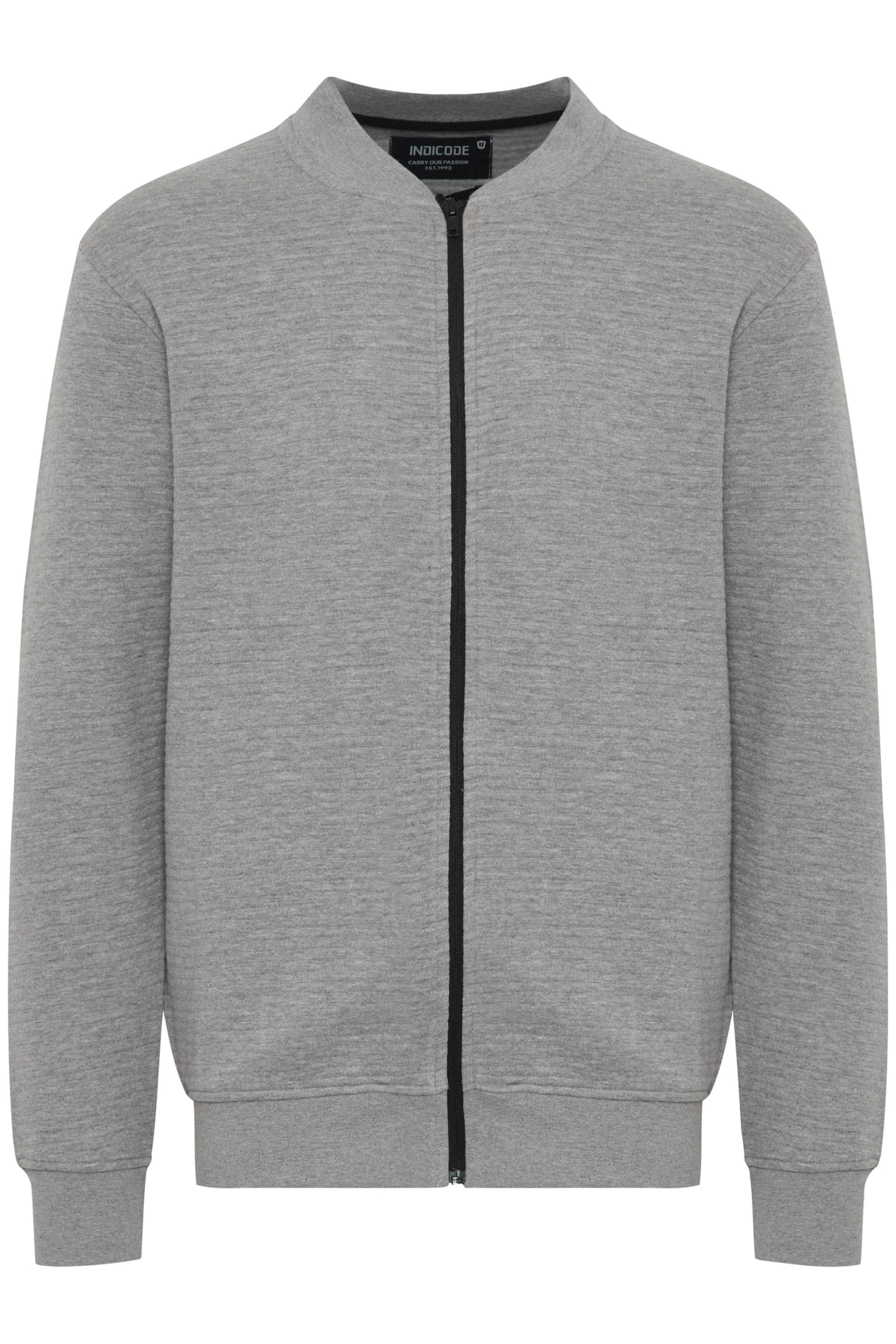 INDICODE JEANS Sweatvest &#x27;Bronte&#x27; in Grijs: voorkant