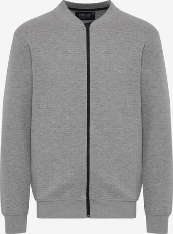 INDICODE JEANS Zip-Up Hoodie 'Bronte' in Grey: front